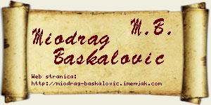 Miodrag Baškalović vizit kartica